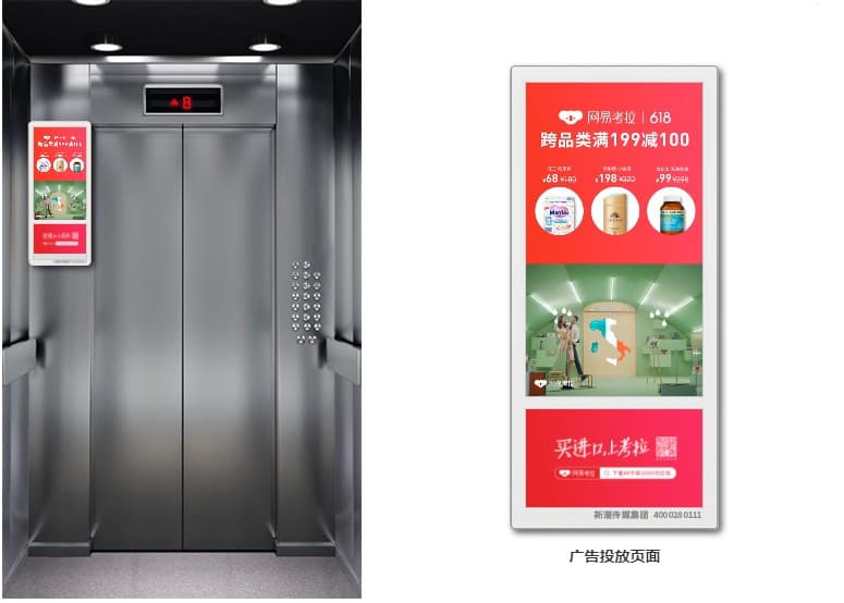 雙屏電梯廣告機(jī)安裝在什么位置宣傳效果最好！